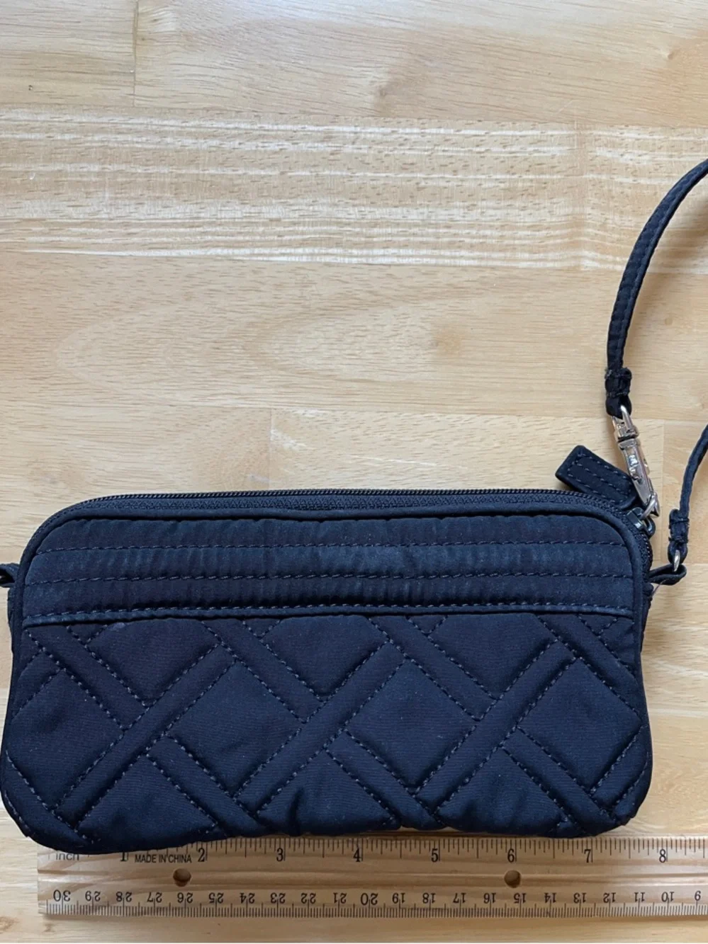 Vera Bradley Black Quilted Wristlet Clutch with Removable Strap - Picture 3 of 5